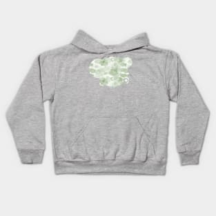 White curves on green blob Kids Hoodie